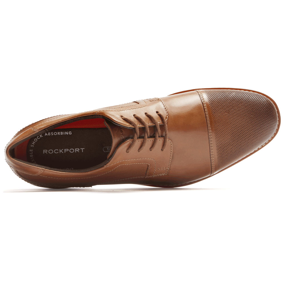 Rockport Singapore Mens Lace Up - Style Purpose Cap Toe Blucher Brown - RH3206954